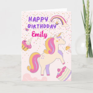De Remerciements Carte d'anniversaire Unicorn