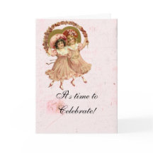 Carte d'anniversaire victorienne Shabby Rose Girl