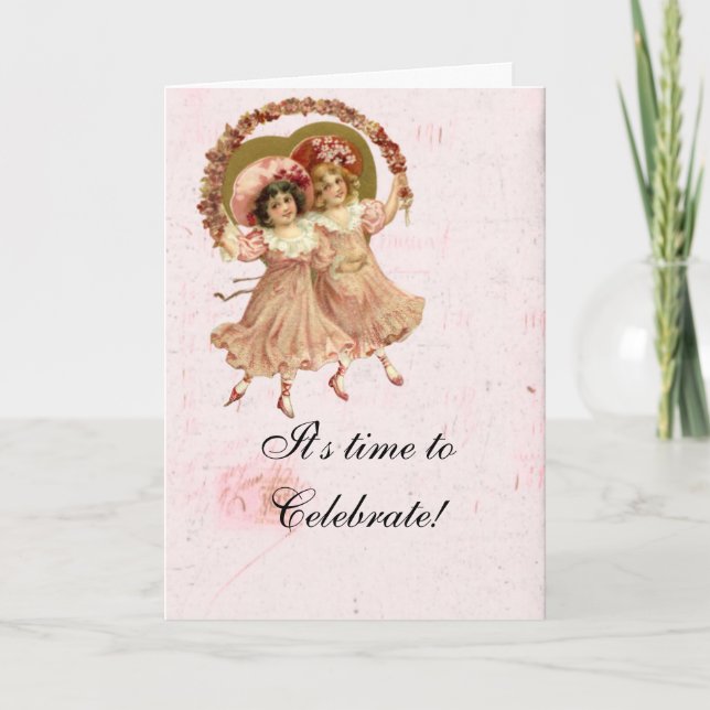 De Remerciements Carte d'anniversaire victorienne Shabby Rose Girl (Devant)