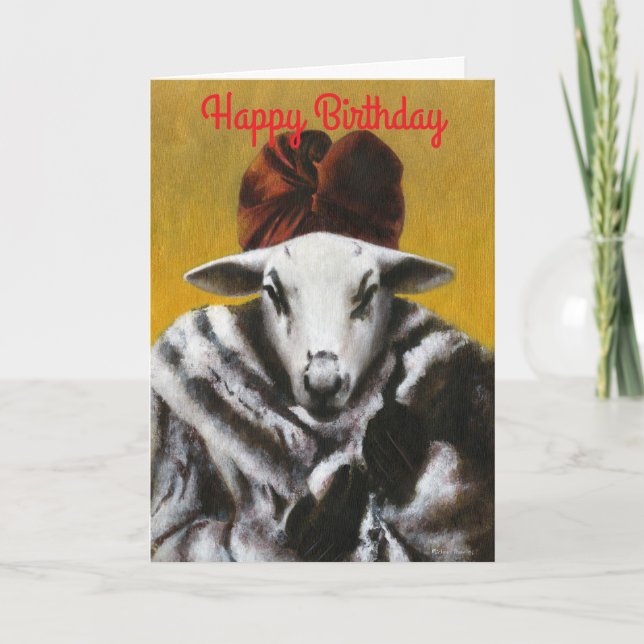 De Remerciements Carte d'anniversaire vintage Diva Sheep (Devant)