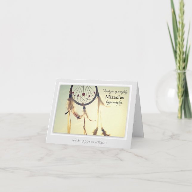 De Remerciements Carte d'appréciation (N'abandonnez jamais) (Devant)