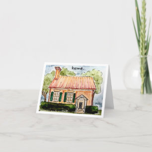 De Remerciements Carte d'aquarelle Little Orange Cottage