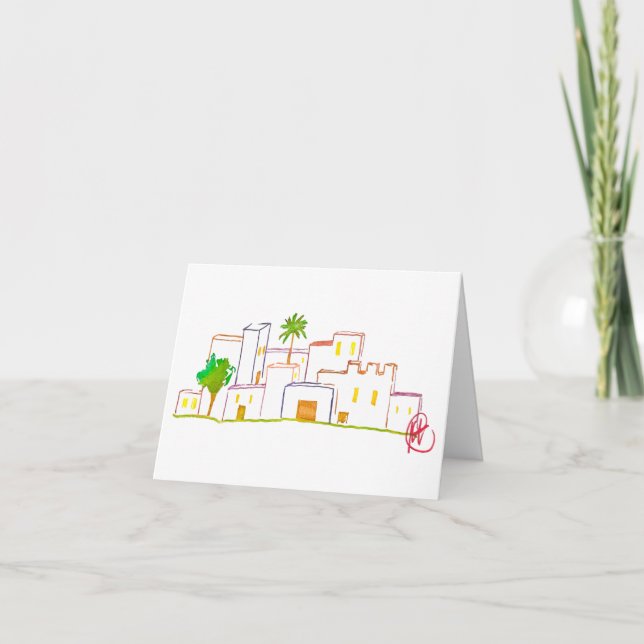 De Remerciements Carte d'art Kibboutz (Devant)