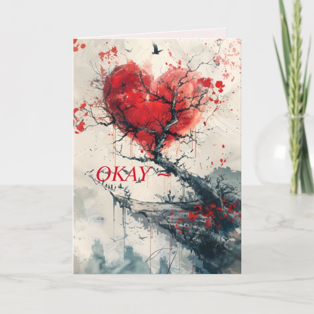 DE REMERCIEMENTS CARTE D'ENCOURAGEMENT DU COEUR BRISÉE (Devant)