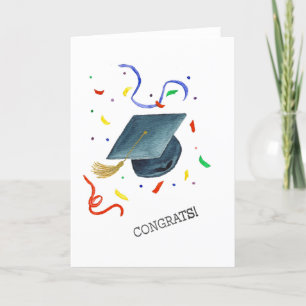 De Remerciements Carte d'études - "Félicitations !" Casquette aquar