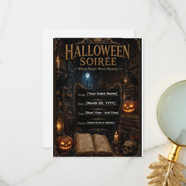 De Remerciements Carte d'événement Halloween imprimable (Devant/Arrière en situation)