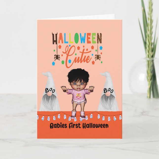 De Remerciements Carte d'Halloween avec bébés Premier Halloween (Devant)
