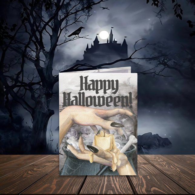 De Remerciements Carte d'Halloween Cauldron éffrayant (Créateur téléchargé)