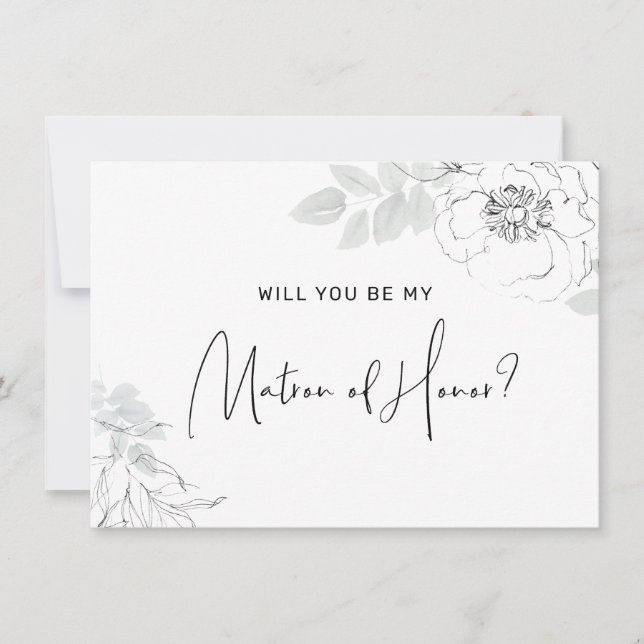 De Remerciements Carte d'honneur matron d'illustration florale bota (Devant)