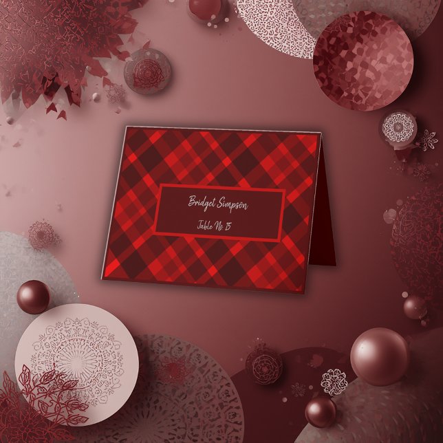 De Remerciements carte d'hôte du mariage campagnard écossais rouge (Créateur téléchargé)