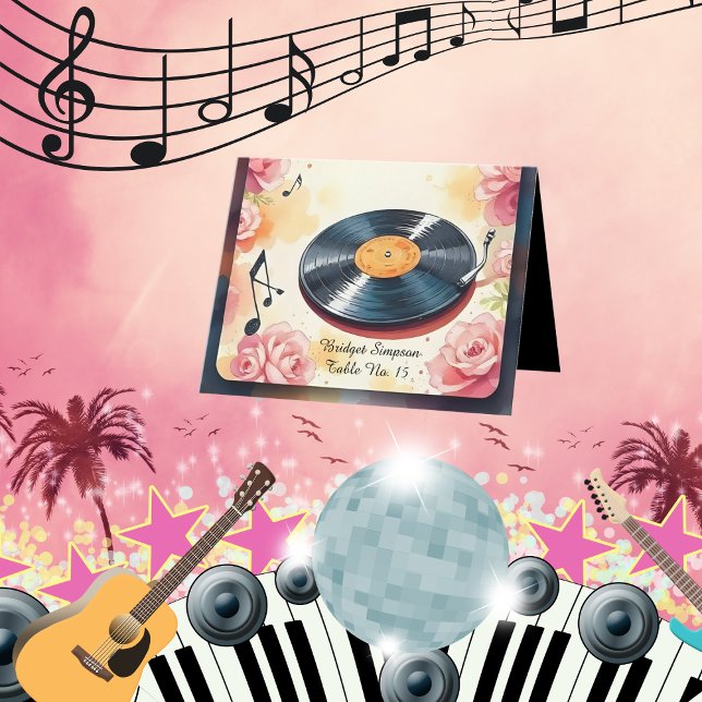 De Remerciements carte d'hôte mariage musicale florale (Créateur téléchargé)