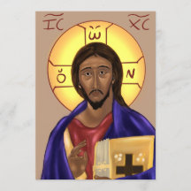Carte d'icône en papier du Christ