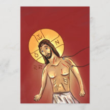 Carte d'icône en papier du Christ