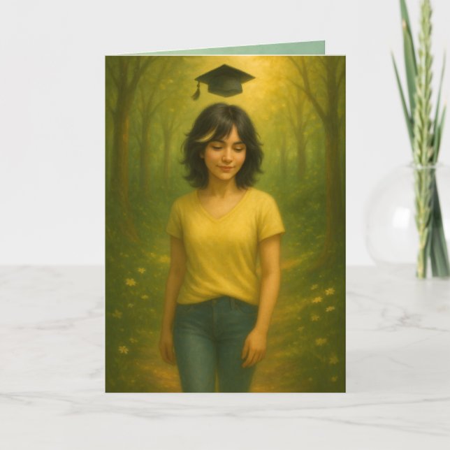 De Remerciements Carte d'identité personnalisée Femme Cheveux noirs (Devant)