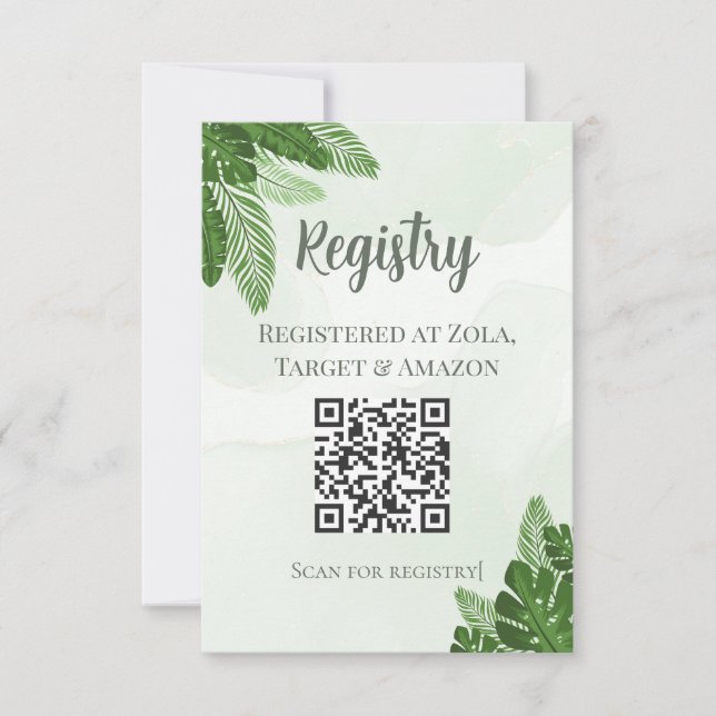 De Remerciements Carte d'insertion du registre Monstera Feuillage t (Devant)