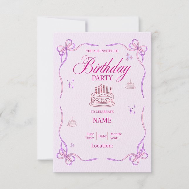 De Remerciements Carte d'invitation d'anniversaire (Devant)