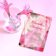 Carte d'invitation d'anniversaire aux florales fuc