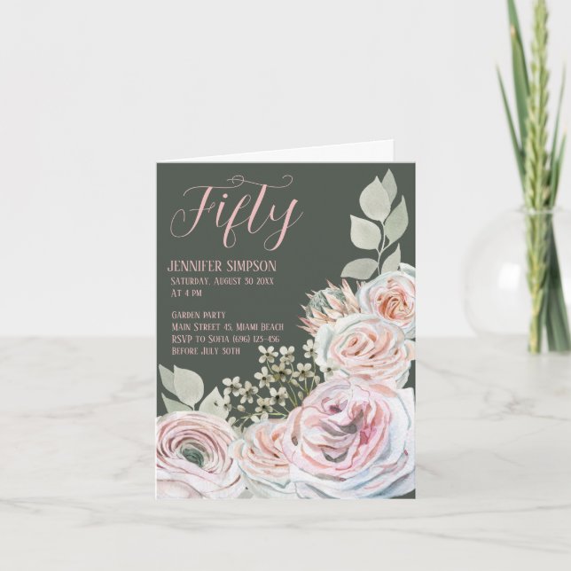 De Remerciements Carte d'invitation d'anniversaire pliée (Devant)