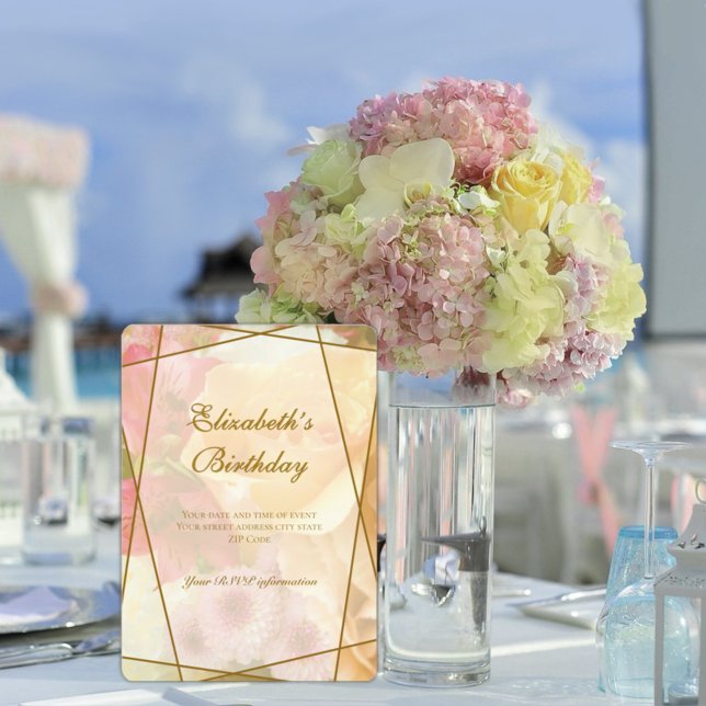 De Remerciements Carte d'invitation d'anniversaire Rose Jaune Pâle (Créateur téléchargé)