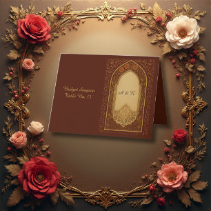 De Remerciements carte d'invité Arabian Floral Arch en terre cuite 