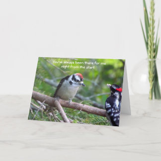 De Remerciements Carte Downy Woodpecker pour un parent ou un tuteur