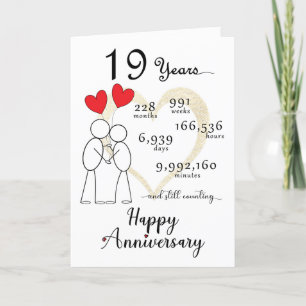 De Remerciements Carte du 19e anniversaire du Mariage avec ballons