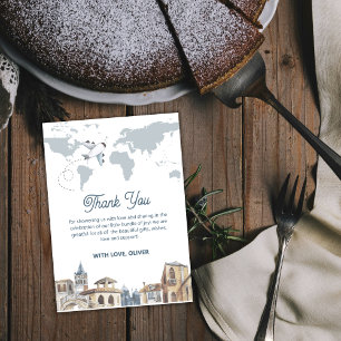 De Remerciements Carte du monde d'aventure garçon Baby Shower