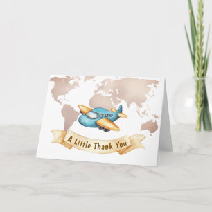 De Remerciements Carte du monde d'aventure moderne Fête bébé avion
