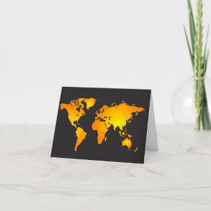 De Remerciements Carte du monde lumineux en orange et jaune