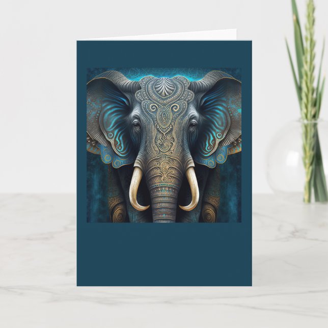 De Remerciements Carte ElephantNote d'aquarelle mystique (Devant)
