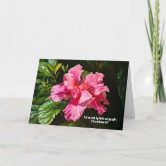 De Remerciements Carte Faith Pretty Rose Hibiscus Flower Art