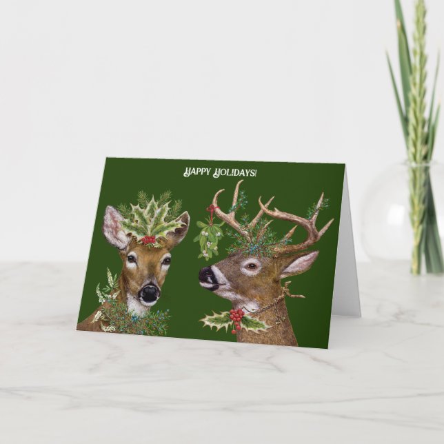 De Remerciements Carte Festive Deer (Devant)