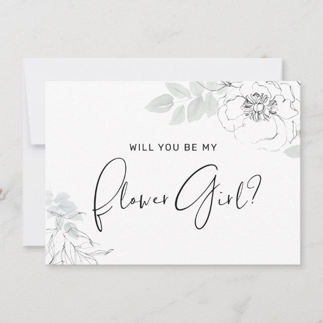 De Remerciements Carte Fille Fleur d'Illustration Florale Botanique (Devant)