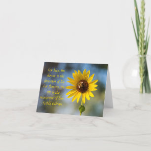 De Remerciements Carte Fleur, Abeille & Gibran (intérieur vide)