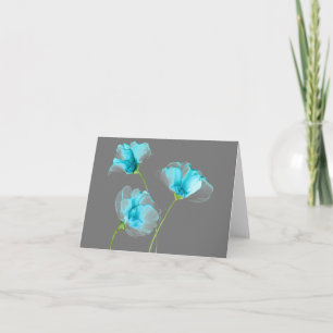 De Remerciements Carte Fleurs Bleues