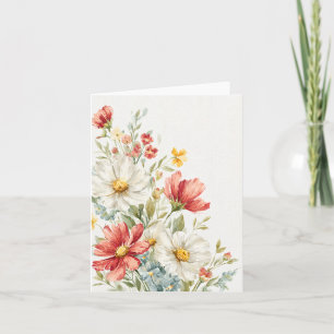 De Remerciements Carte florale flanc simple et élégante