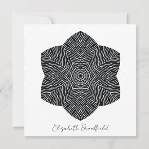 De Remerciements Carte florale florissante en noir et blanc