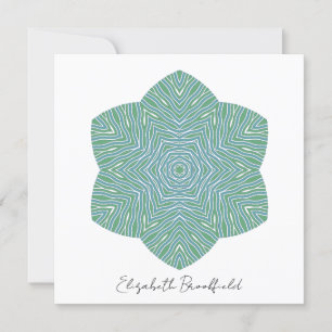 De Remerciements Carte florale florissante en vert turquoise