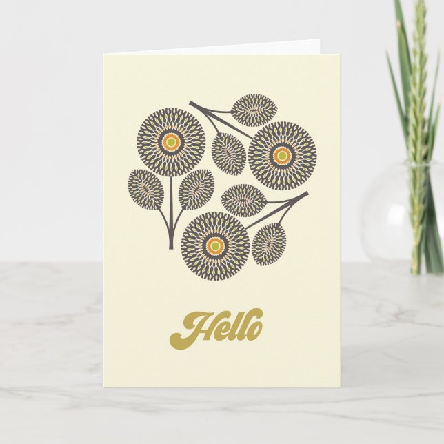 De Remerciements Carte florale moderne du milieu du siècle (Devant)