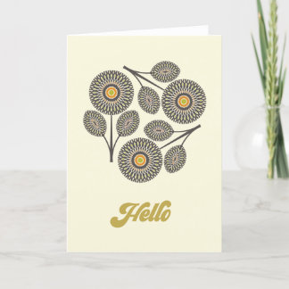De Remerciements Carte florale moderne du milieu du siècle