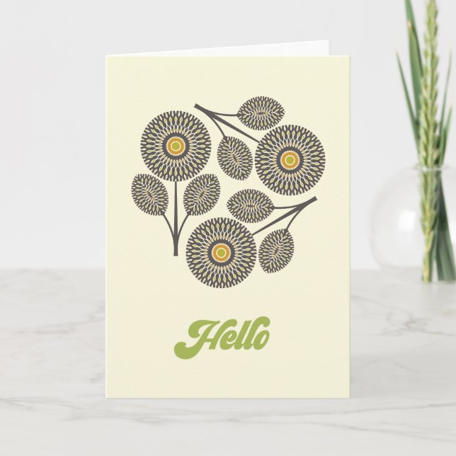 De Remerciements Carte florale moderne du milieu du siècle (Devant)
