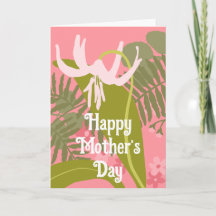 Carte florale rose Happy Mother's Day