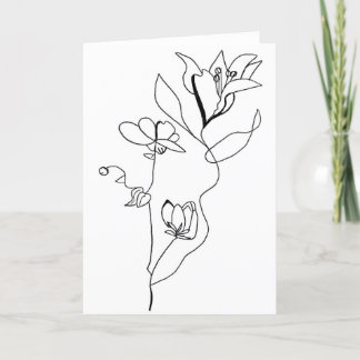 De Remerciements Carte florale simple