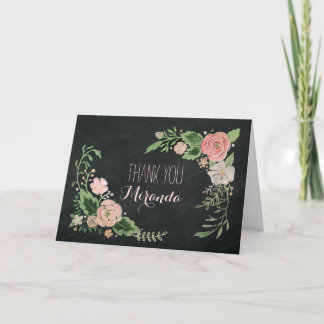 De Remerciements Carte Florale Tableau Noir