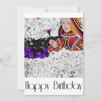 De Remerciements Carte Flower Queen HAPPY BANTHDAY