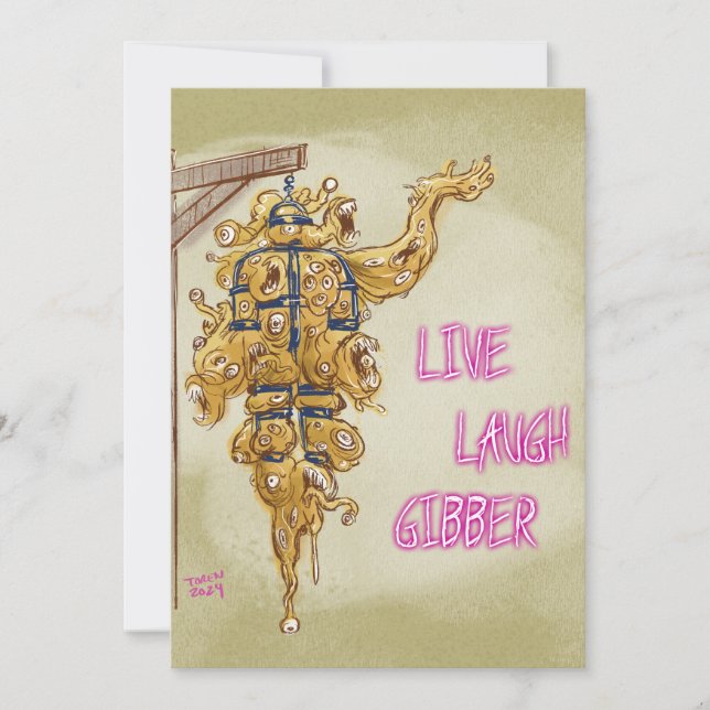 De Remerciements Carte Gibber Live Laugh (Devant)