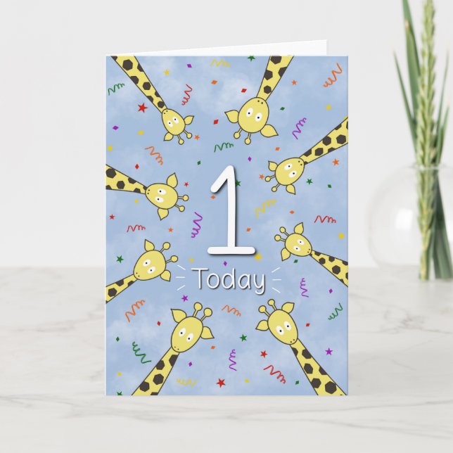 De Remerciements Carte Giraffe 1er anniversaire (Devant)