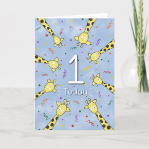 De Remerciements Carte Giraffe 1er anniversaire