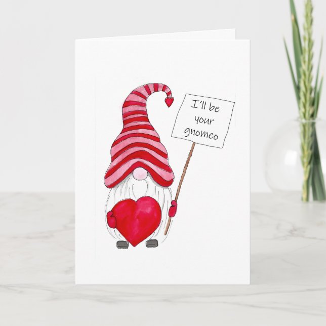De Remerciements Carte Gnome Valentine's Day (Devant)