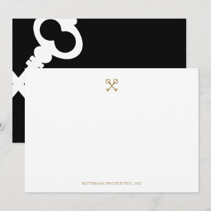 De Remerciements Carte Gold Crossed Skeleton Keys